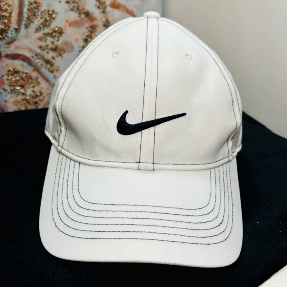 Nike White Cap with Black Swoosh